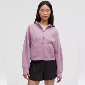 LULULEMON Scuba Oversized Half Zip  Hoodie Light Pink Sz Small